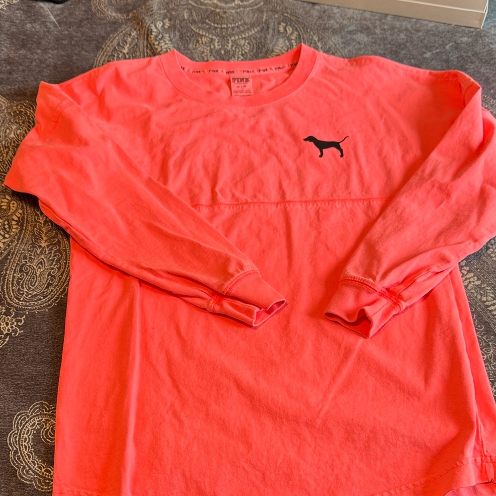 PINK Victoria's Secret Coral Long Sleeve Shirt